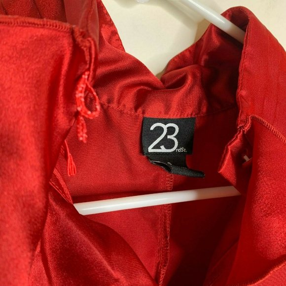 23rd St. Womens S Red Sleeveless Blouse Top Shirt - Picture 2 of 5